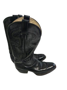 Sheplers Black Leather Cowboy Boots Made in Mexico Quality Cowboy Ranch Size 10